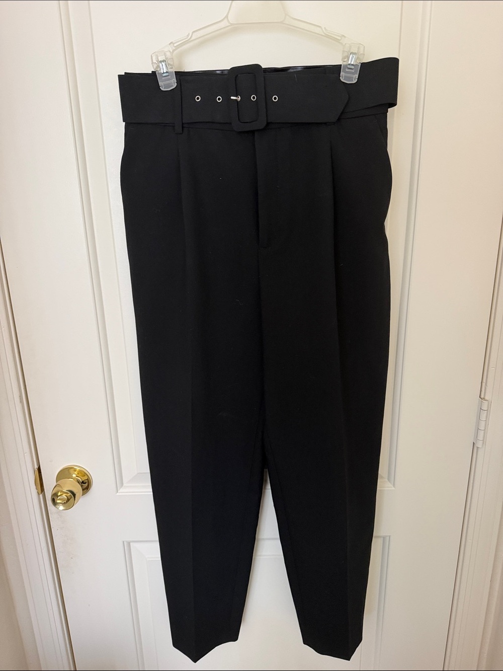Zara black belted pants
